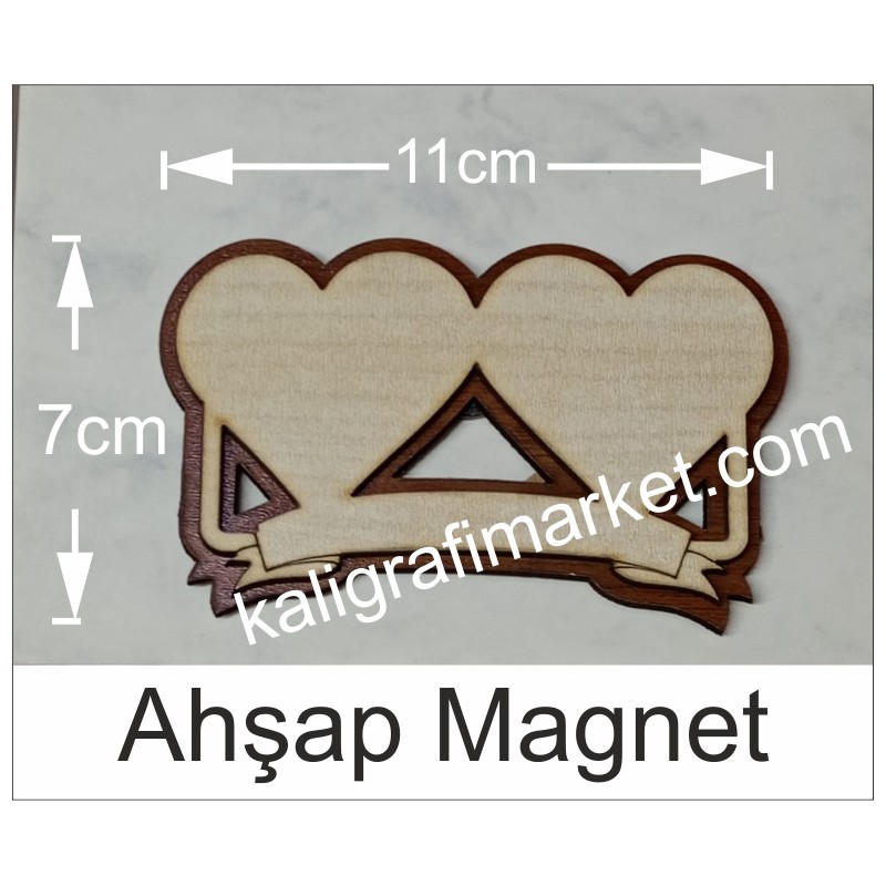 çift kalpli kurdela magnet (12 li paket)