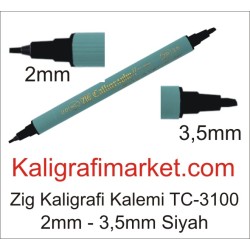 Zig Kaligrafi Kalemi TC-3100 siyah 3,5mm-2mm