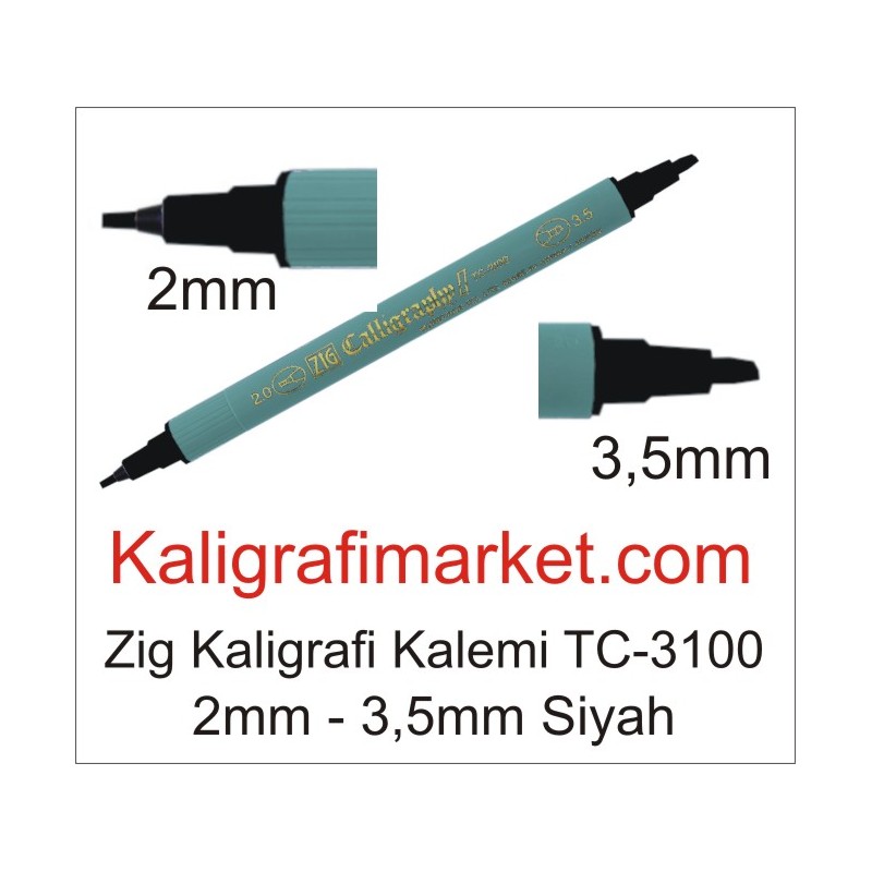 Zig Kaligrafi Kalemi TC-3100 siyah 3,5mm-2mm