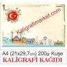 1 no A4 kuşe kaligrafi kağıdı (50 adetlik paket)