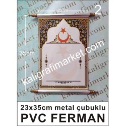 2 no 23x35 metal çubuklu kubbe tezhibli ayyıldız vinil ferman