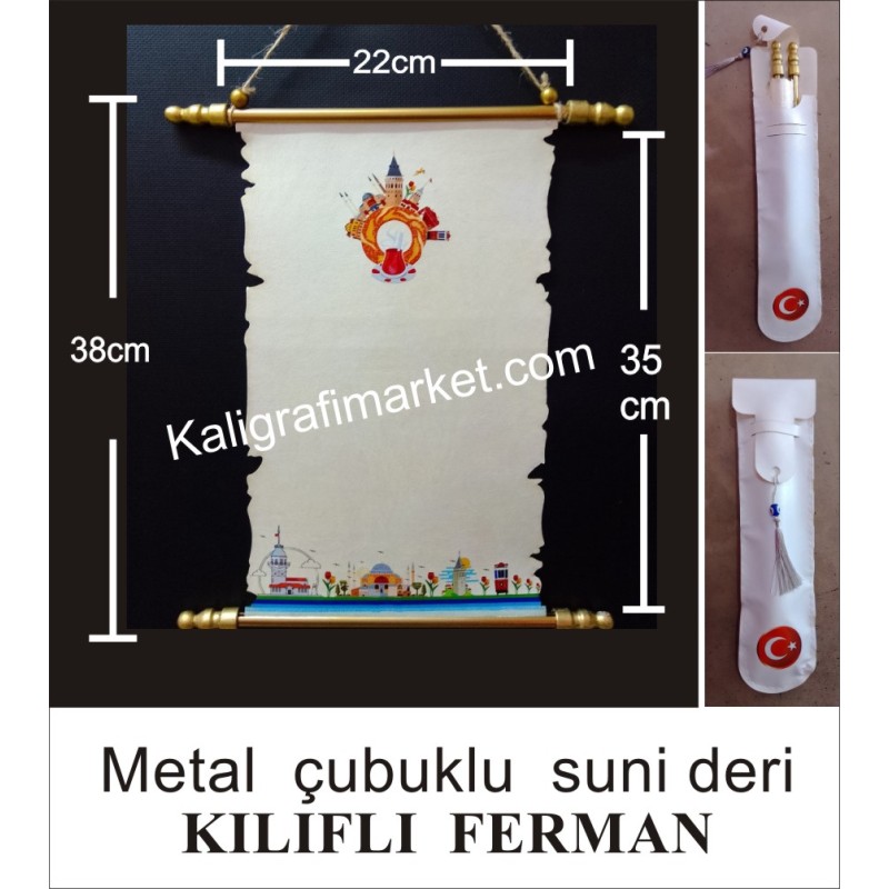 metal çubuklu kılıflı lüx ferman (ÇAY-SİMİT-İSTANBUL)