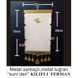 metal sarkaçlı metal tuğralı kılıflı ferman