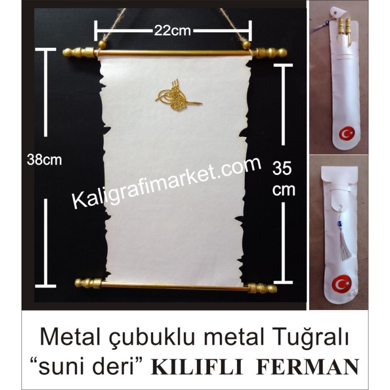 metal çubuklu metal tuğralı kılıflı lüx ferman