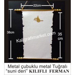 metal çubuklu metal tuğralı kılıflı lüx ferman