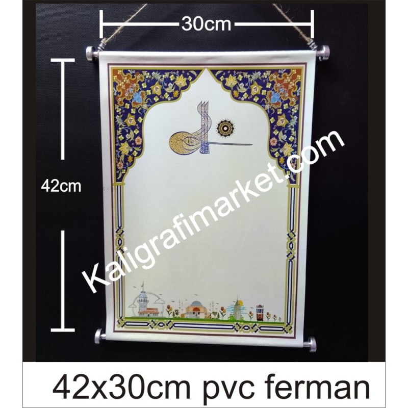 6 no tezhib kenarlı TUĞRA pvc ferman