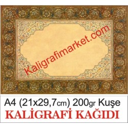 2 no A4 kuşe kaligrafi kağıdı (50 adetlik paket)