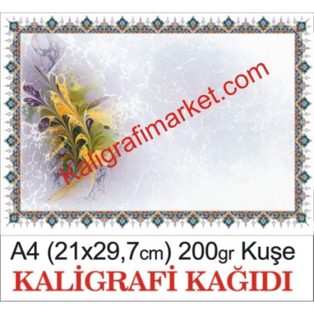 5 no A4 kuşe kaligrafi kağıdı (50 adetlik paket)