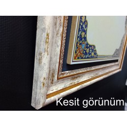 38x28cm 8mm kabartma köşeli tezhib çerçeve (Kutulu)