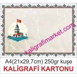 a4 fon kartonu ince tezhib kız kulesi (50 adetlik PAKET)