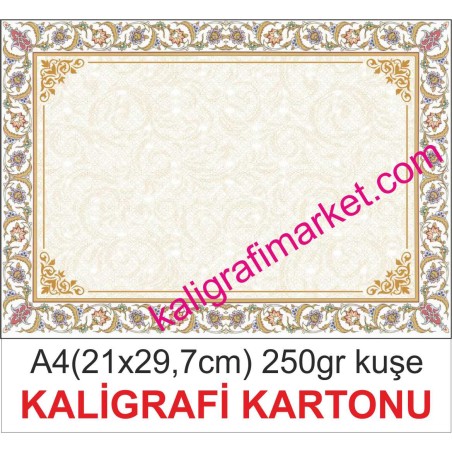 a4 fon kartonu osmanlı tezhib (50 adetlik pakat)