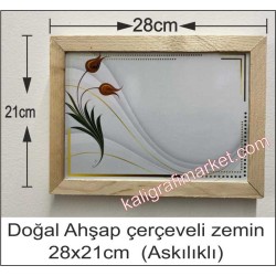 Askılı ince kenar Doğal ahşap çerçeveli lale zemin