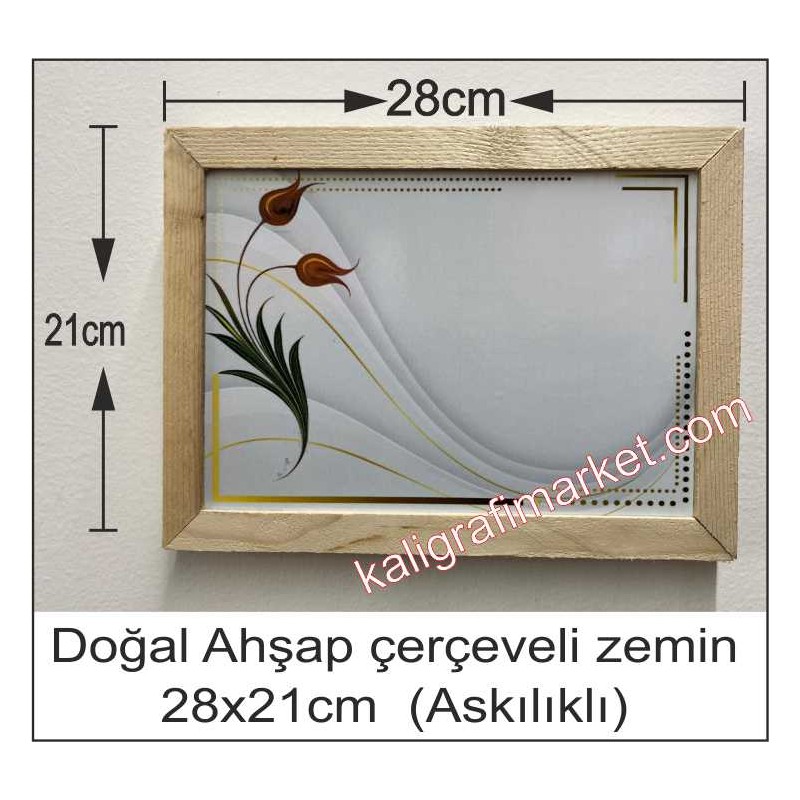 Askılı ince kenar Doğal ahşap çerçeveli lale zemin