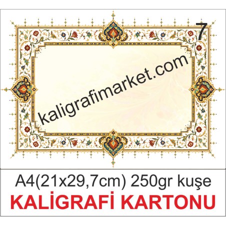 7 no A4 kaligrafi kartonu (50 adetlik paket)