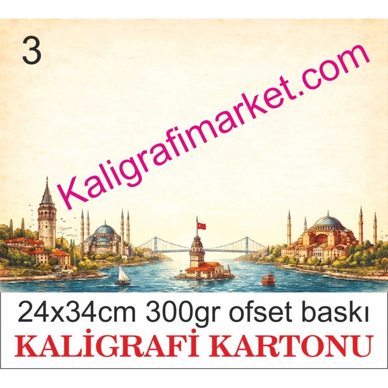 3 nolu kaligrafi kartonu