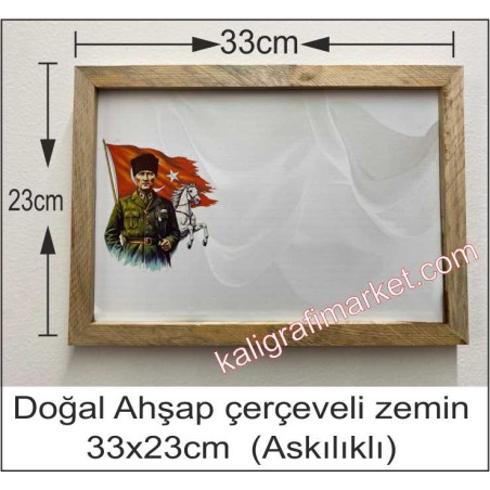 Askılı Doğal ahşap çerçeveli Atatürk zemin