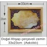 Askılı Doğal ahşap çerçeveli mavi tezhib zemin