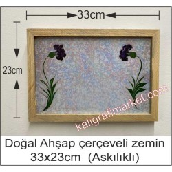 Askılı Doğal ahşap çerçeveli mor karanfil zemin