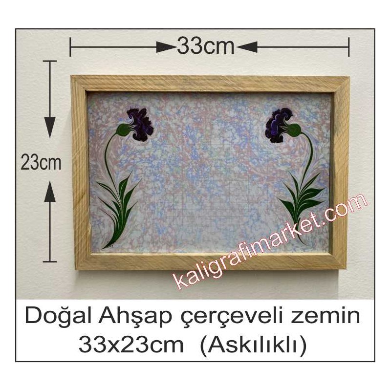 Askılı Doğal ahşap çerçeveli mor karanfil zemin