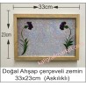 Askılı Doğal ahşap çerçeveli mor karanfil zemin