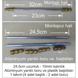 metal ferman çubukları 1 takım : (2.boru - 4.başlık)
