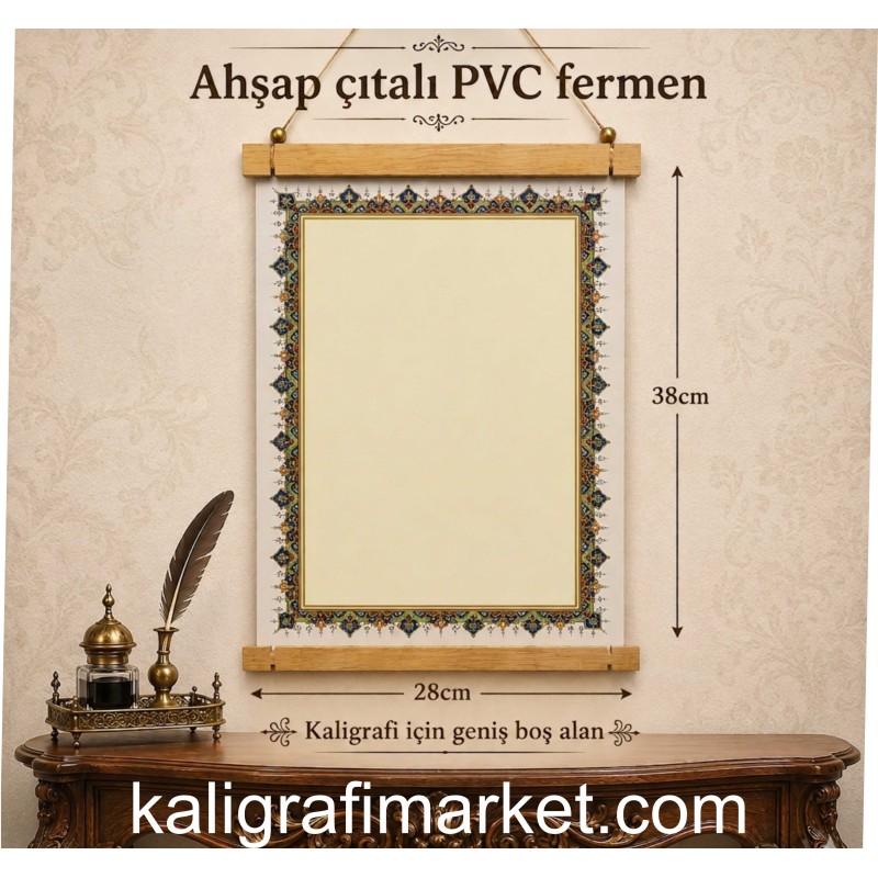 ahşap çıtalı PVC ferman (ince tezhib)