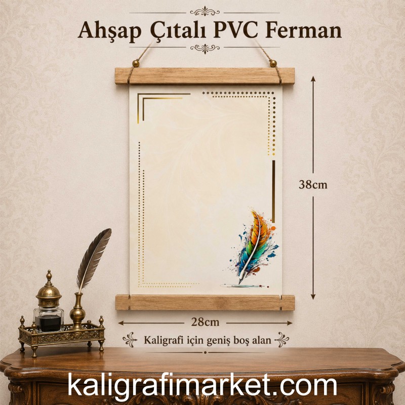 ahşap çıtalı PVC ferman (renkli kanat)