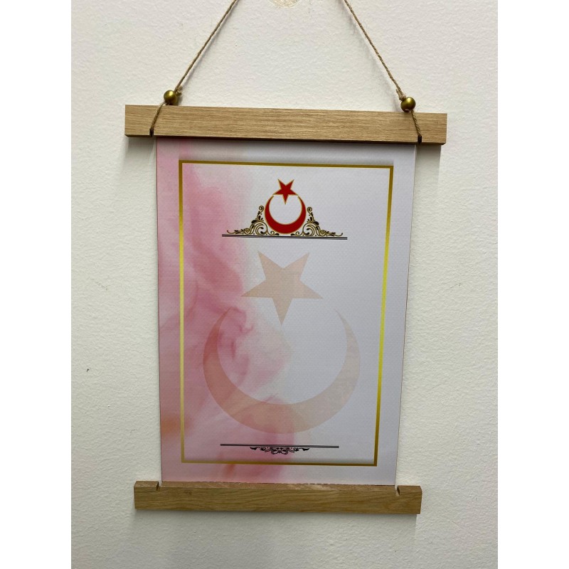 ahşap çıtalı PVC ferman (Ay Yıldız)