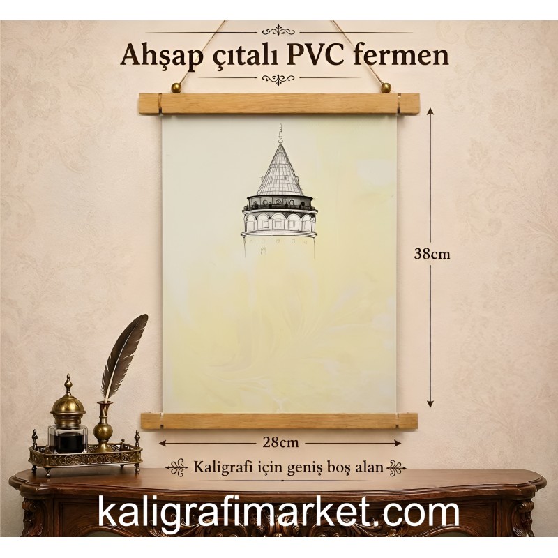 ahşap çıtalı PVC ferman (galata kulesi)