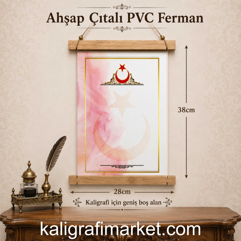ahşap çıtalı PVC ferman (Ay Yıldız)