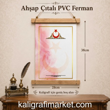 ahşap çıtalı PVC ferman (Ay Yıldız)
