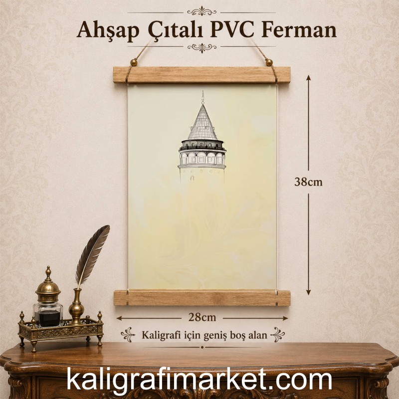 ahşap çıtalı PVC ferman (galata kulesi)