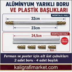 metal ferman çubukları 1 takım : (2.boru - 4.başlık)