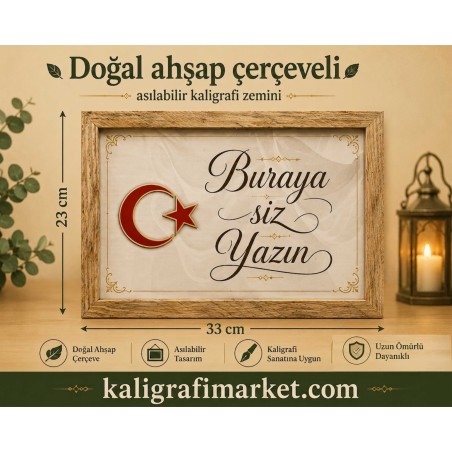 Askılı Doğal ahşap çerçeveli ayyıldız zemin