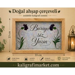 Askılı Doğal ahşap çerçeveli mor karanfil zemin