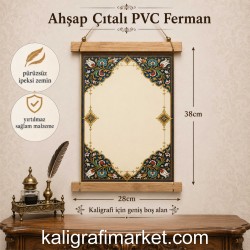 ahşap çıtalı PVC ferman (beyaz lale)