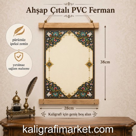 ahşap çıtalı PVC ferman (beyaz lale)