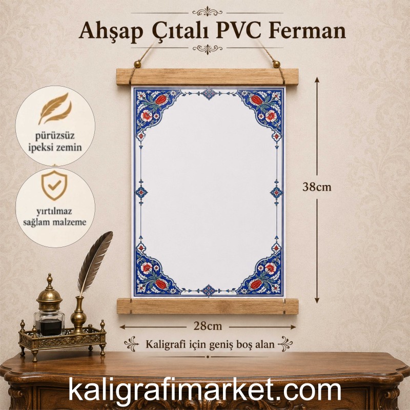 ahşap çıtalı PVC ferman (çini desen)