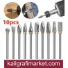 3mm şaft 10 lu Ahşap ve Metal için karbür freze uçları