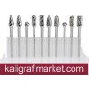 3mm şaft 10 lu Ahşap ve Metal için karbür freze uçları