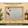 Askılı ince kenar Doğal ahşap çerçeveli 28x21cm lale zemin